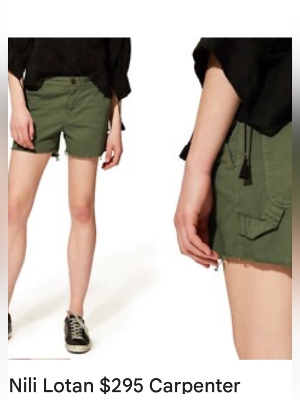 Nili Lotan carpenter shorts in avocado green size 8 - Picture 3 of 9